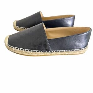 Coach Carley Black Espadrille Flats NWOT 7